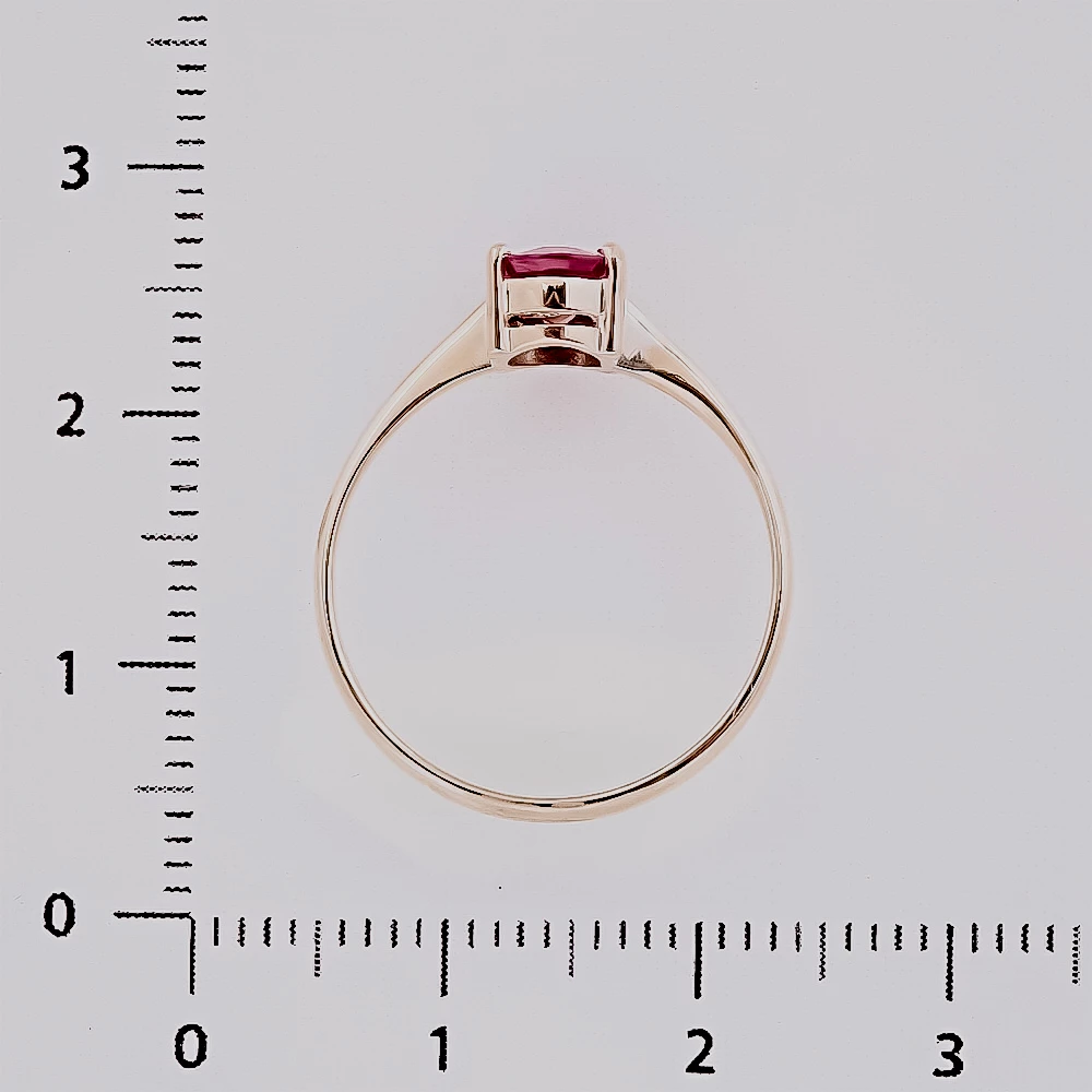 Кольцо с рубином из белого золота 375 пробы 3