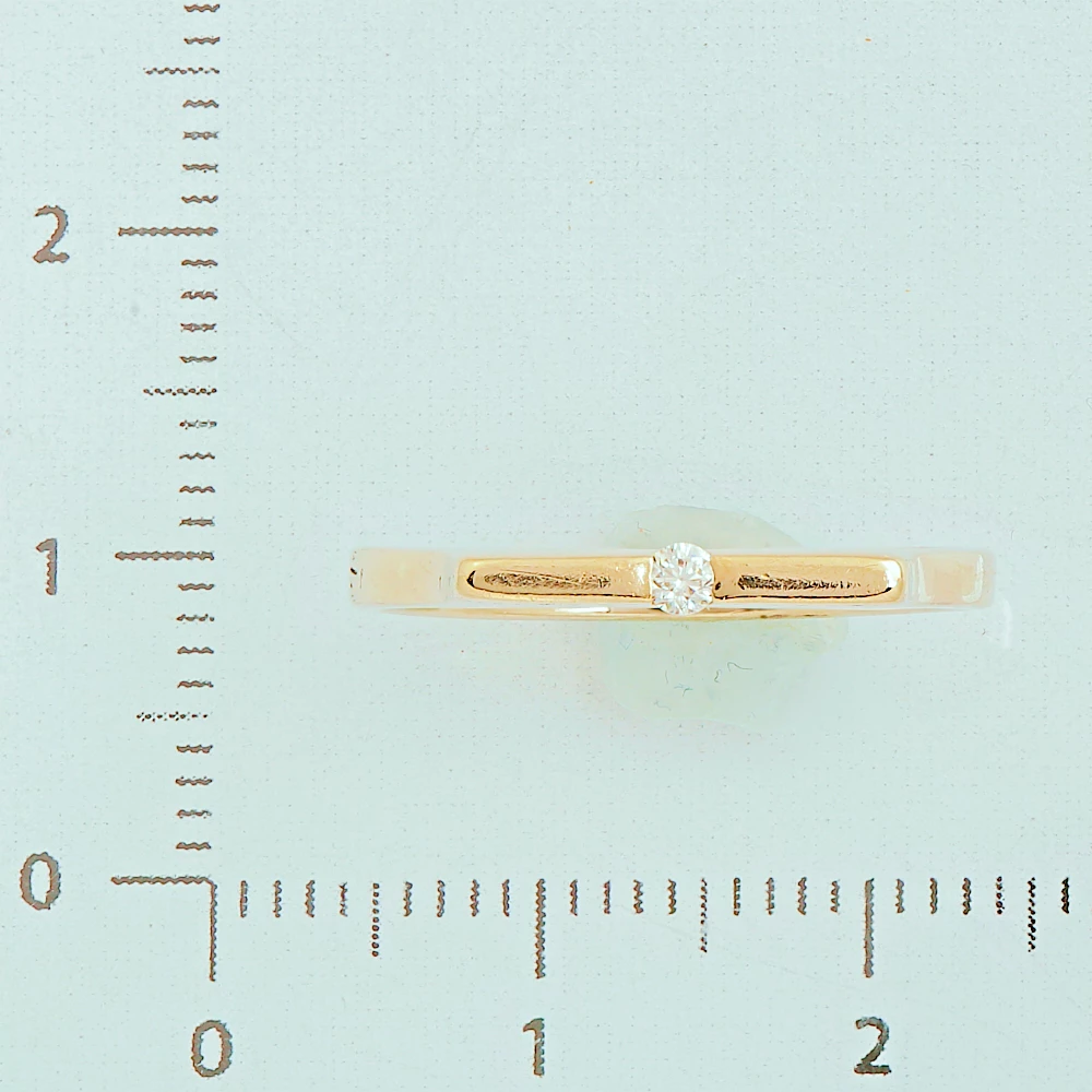 Кольцо с бриллиантом из белого золота 585 пробы 2