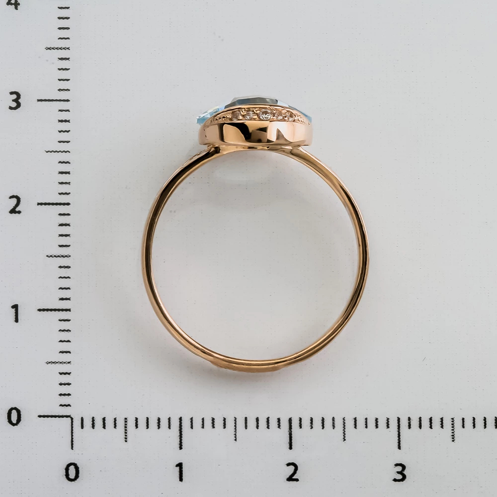 Кольцо с топазом из красного золота 585 пробы 3