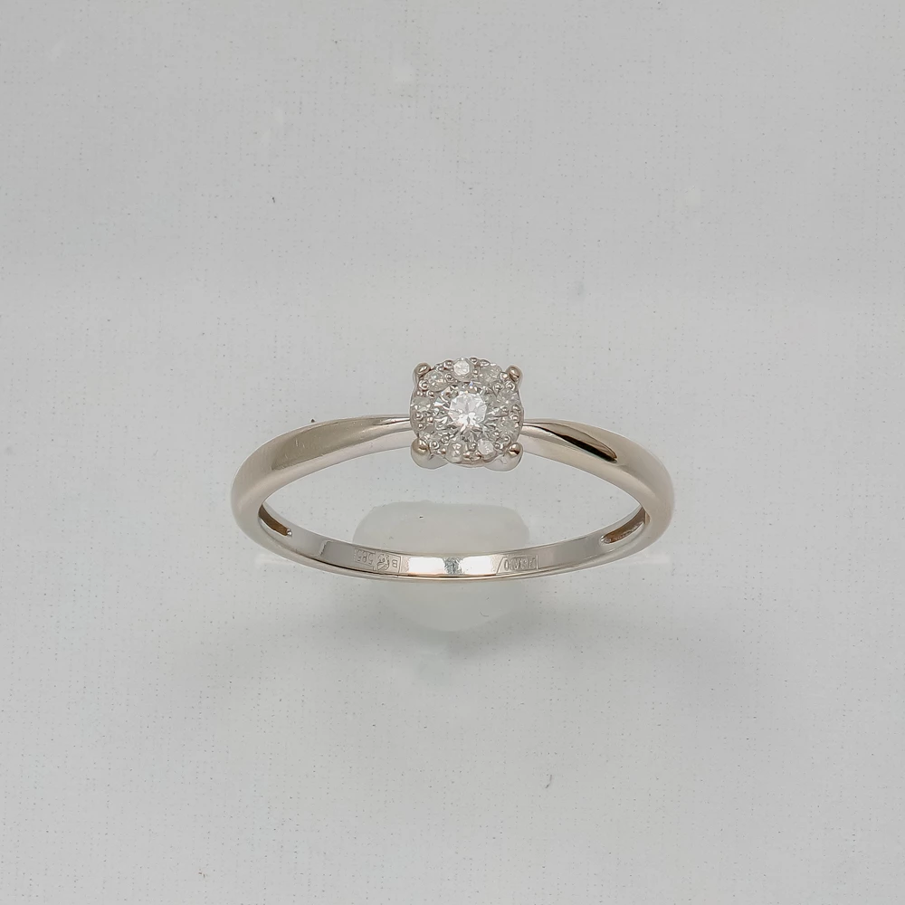 Кольцо с бриллиантом из белого золота 500 пробы
