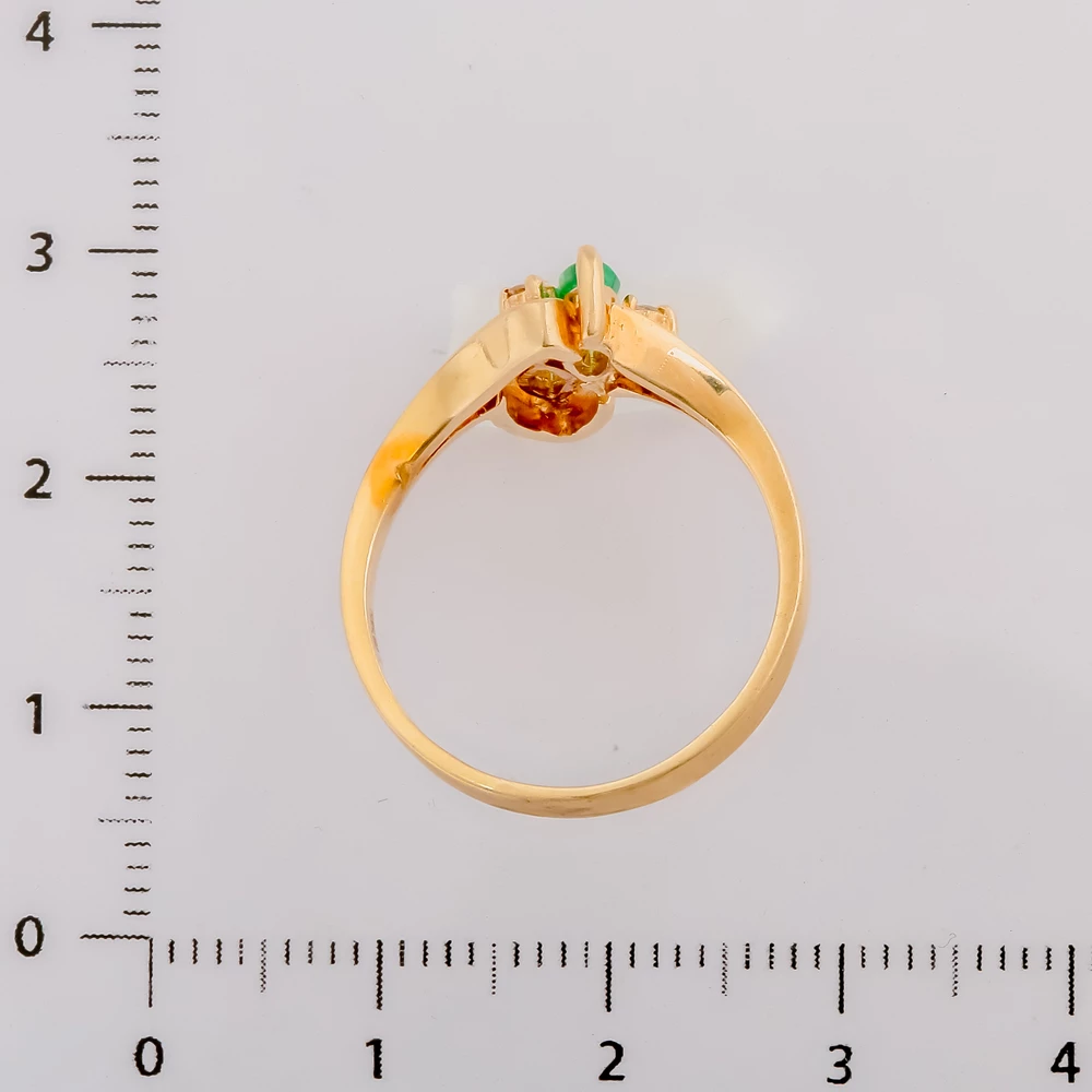 Кольцо с изумрудом из желтого золота 585 пробы 3