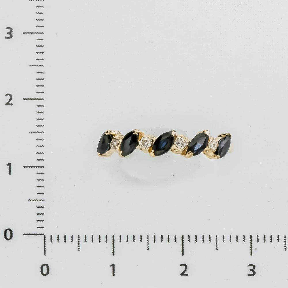 Кольцо с сапфиром из красного золота 585 пробы 2