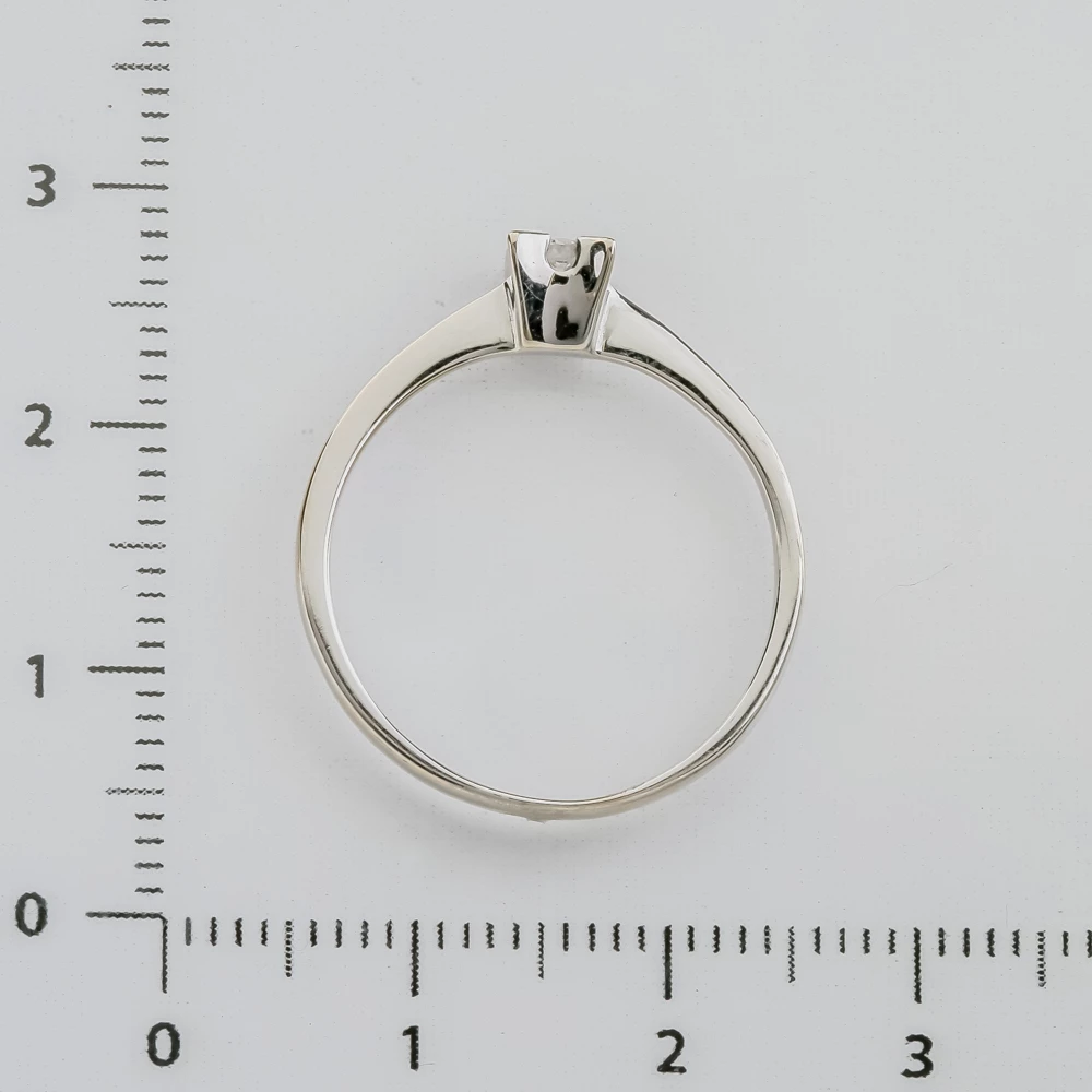 Кольцо с бриллиантом из белого золота 750 пробы 3