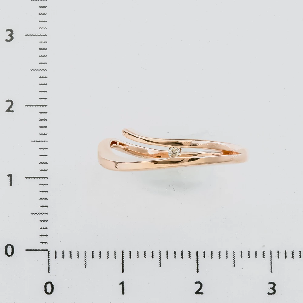 Кольцо с бриллиантом из красного золота 585 пробы 2