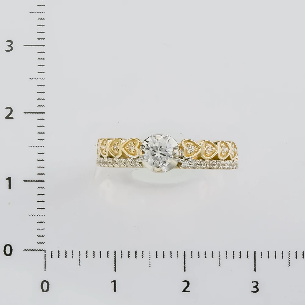 Кольцо с фианитом из желтого золота 585 пробы 2