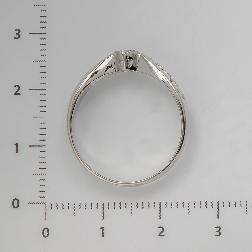 Кольцо с бриллиантом из белого золота 585 пробы 3