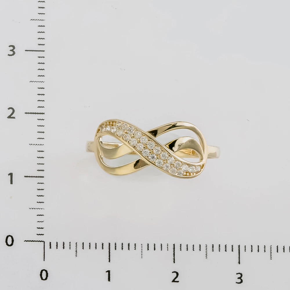Кольцо с фианитом из желтого золота 585 пробы 2