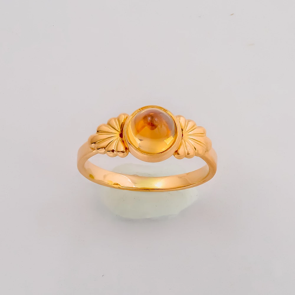 Кольцо с янтарем из красного золота 583 пробы 1