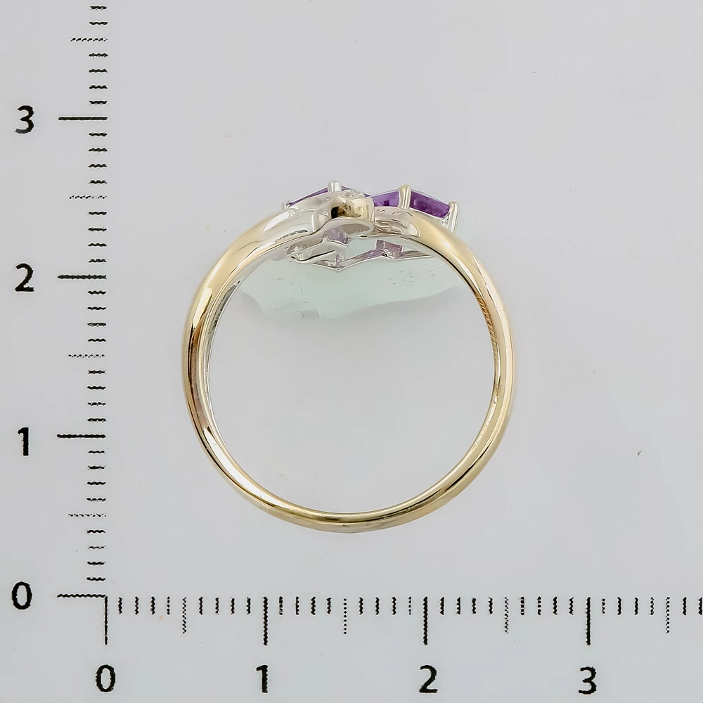 Кольцо с аметистом из белого золота 585 пробы 3