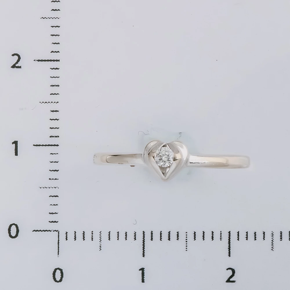 Кольцо с бриллиантом из белого золота 585 пробы 2