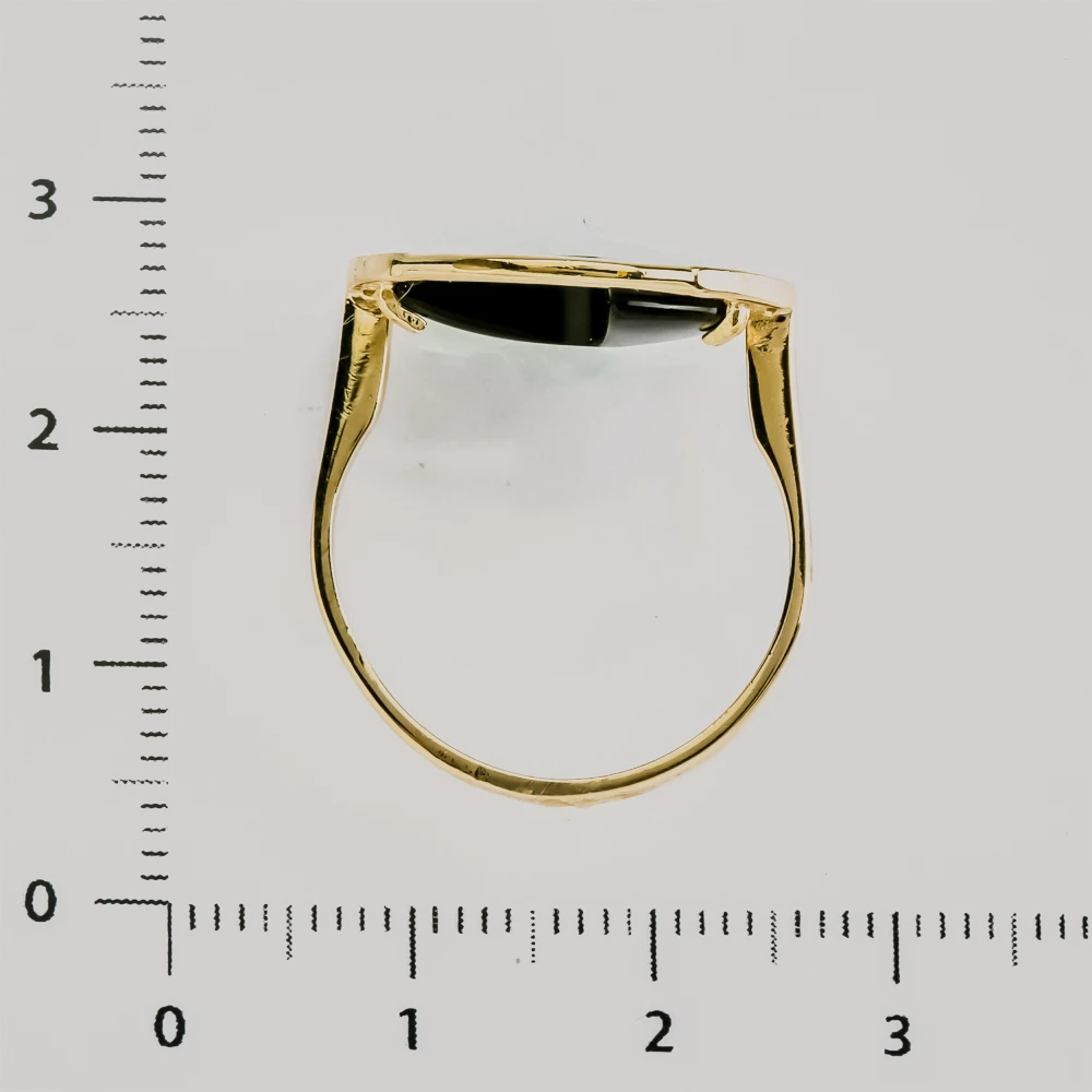 Кольцо с эмалью из красного золота 585 пробы 3