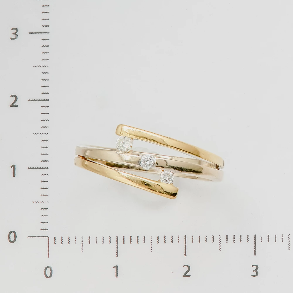 Кольцо с бриллиантом из желтого золота 750 пробы 2