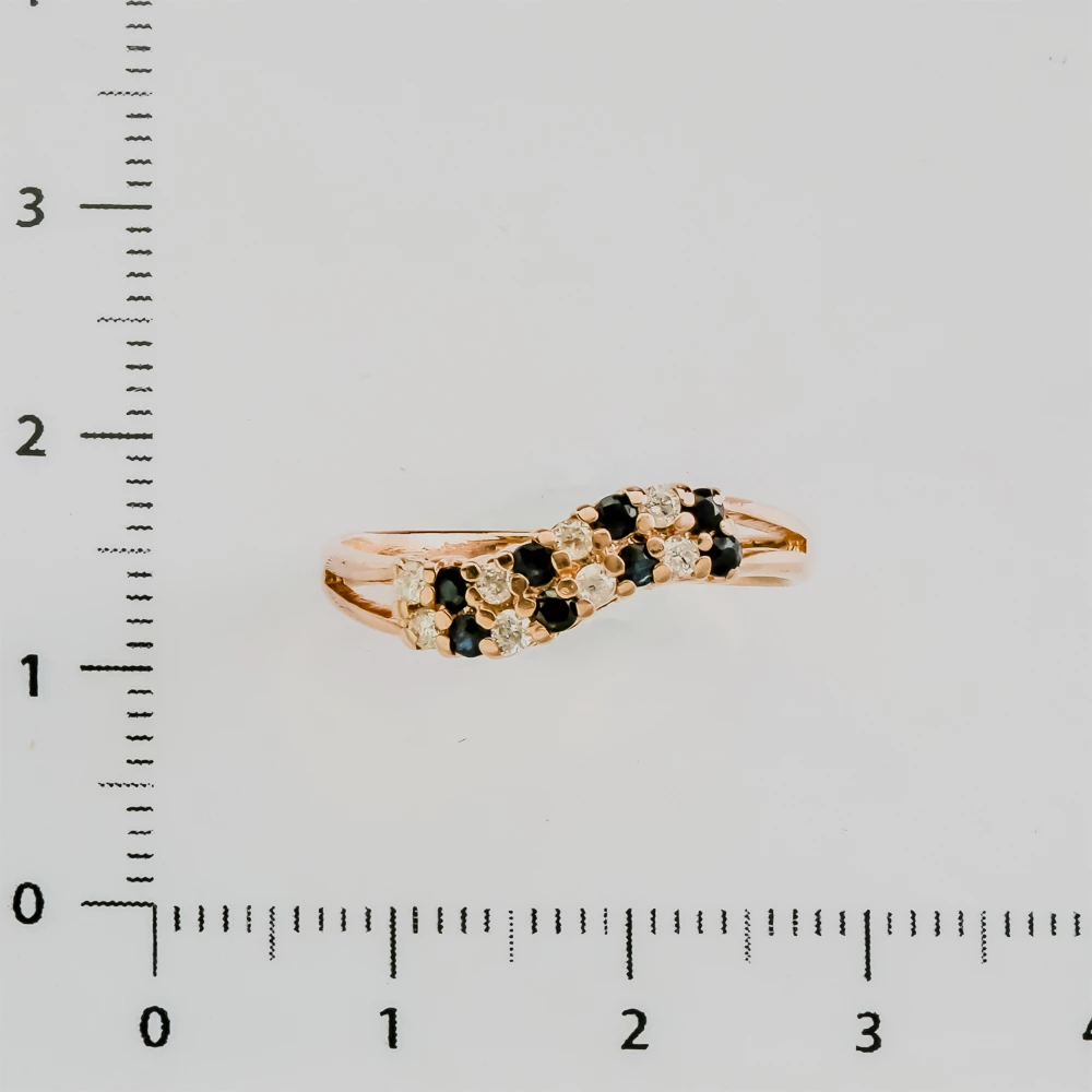 Кольцо с сапфиром из красного золота 585 пробы 2