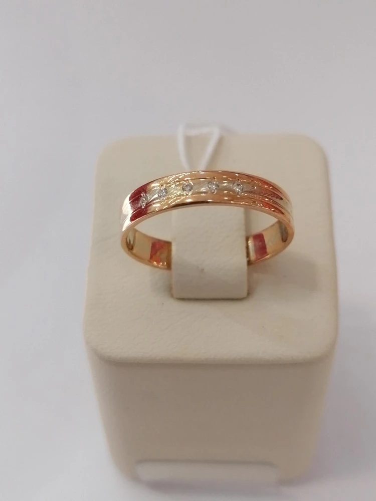 Кольцо с топазом из красного золота 585 пробы 1