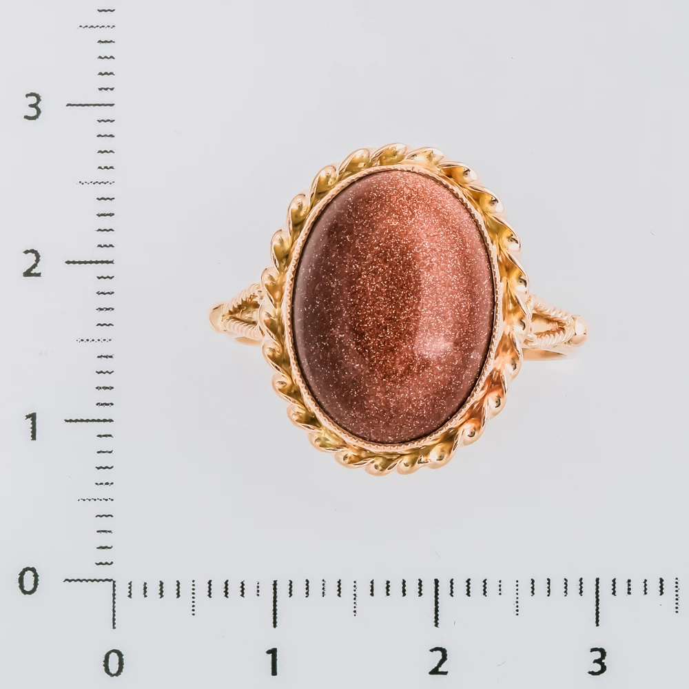 Кольцо с авантюрином из красного золота 583 пробы 2