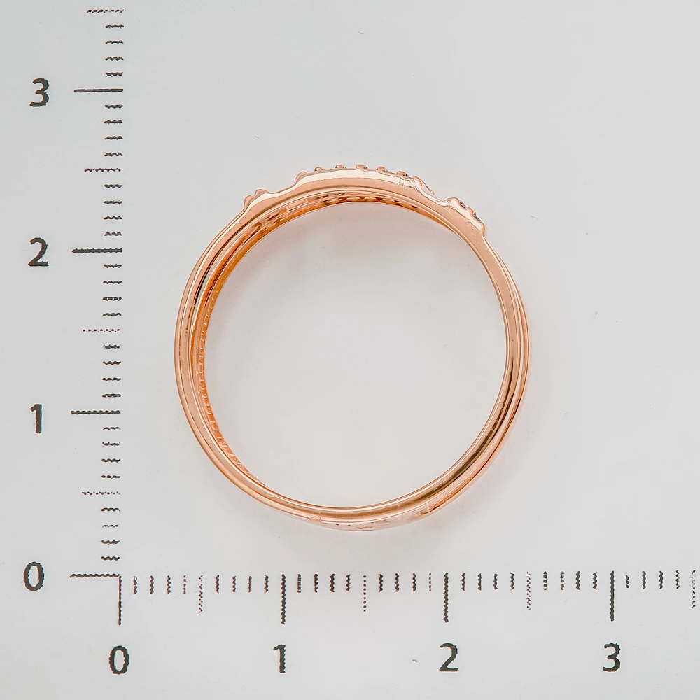 Кольцо с сапфиром синтетическим из красного золота 585 пробы 3