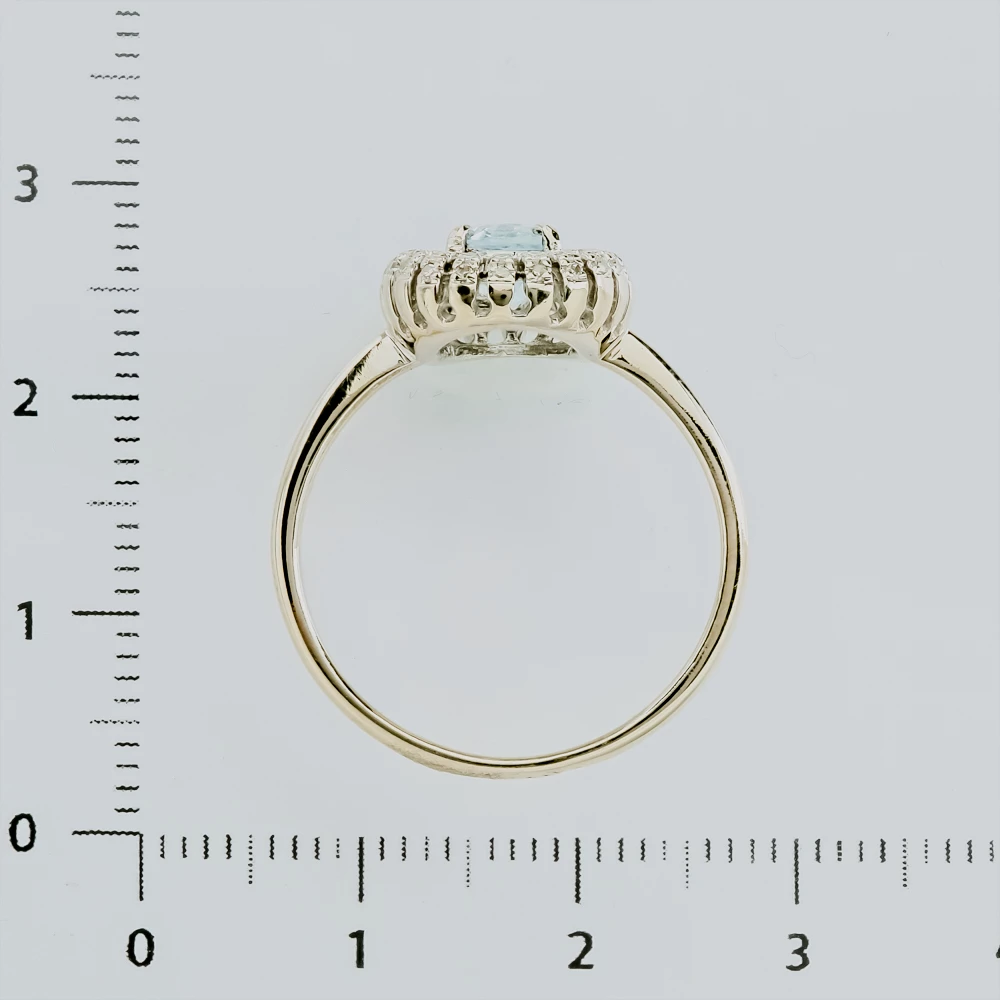 Кольцо с топазом из белого золота 585 пробы 3