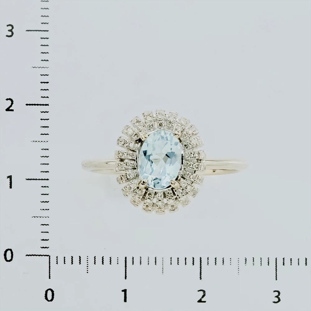 Кольцо с топазом из белого золота 585 пробы 2
