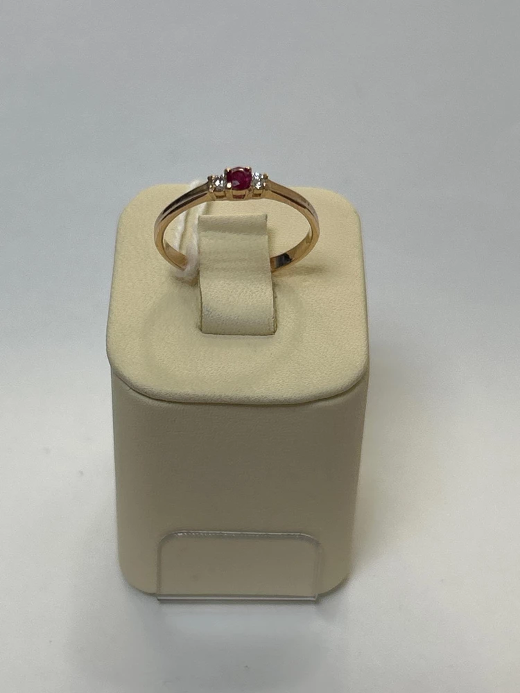 Кольцо с рубином из красного золота 585 пробы 4