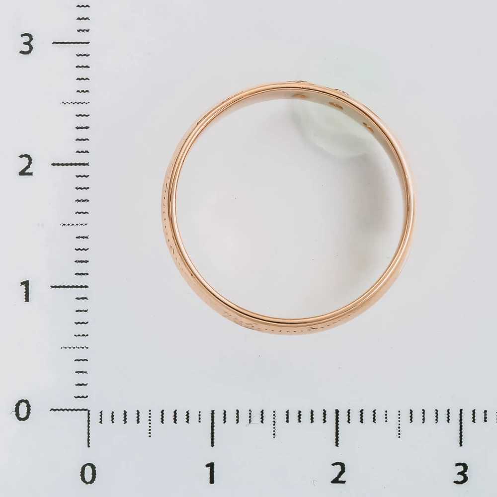 Кольцо обручальное с бриллиантом из красного золота 585 пробы 3