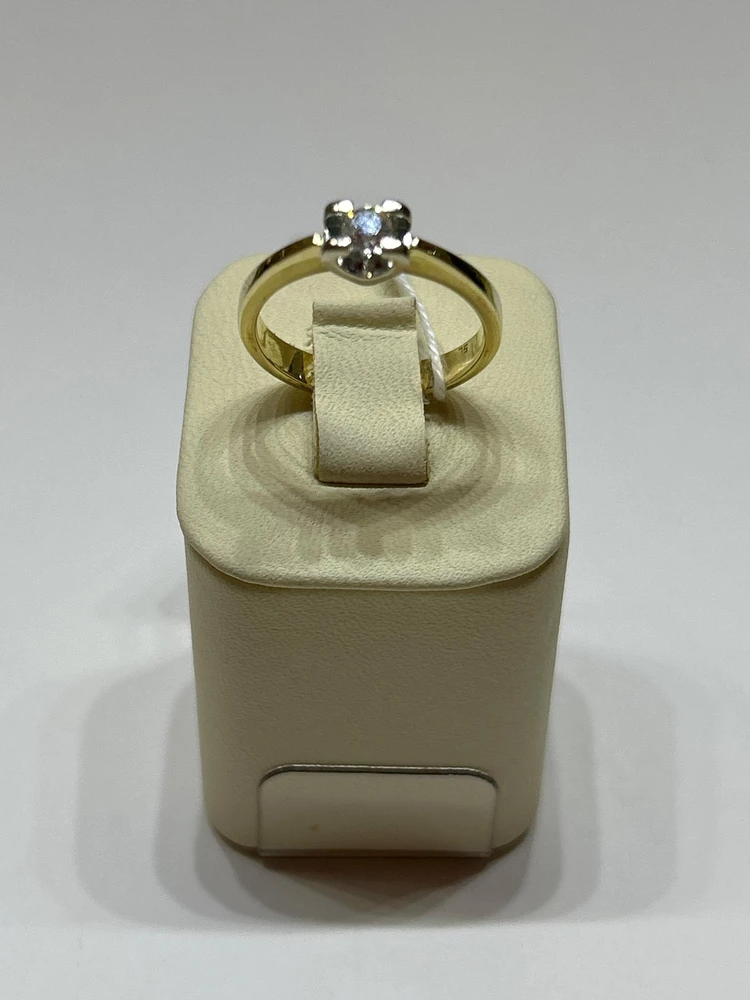 Кольцо с бриллиантом из желтого золота 585 пробы 4