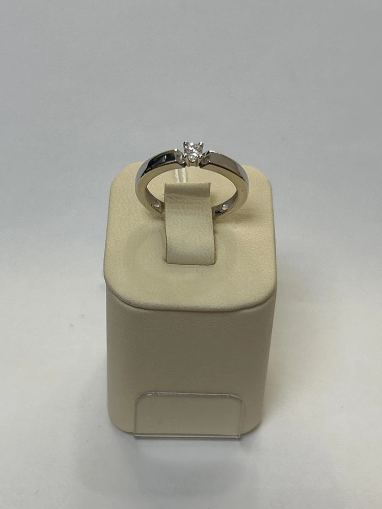 Кольцо с бриллиантом из белого золота 585 пробы 4