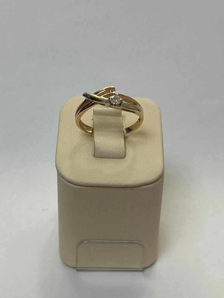 Кольцо с бриллиантом из красного золота 585 пробы 4