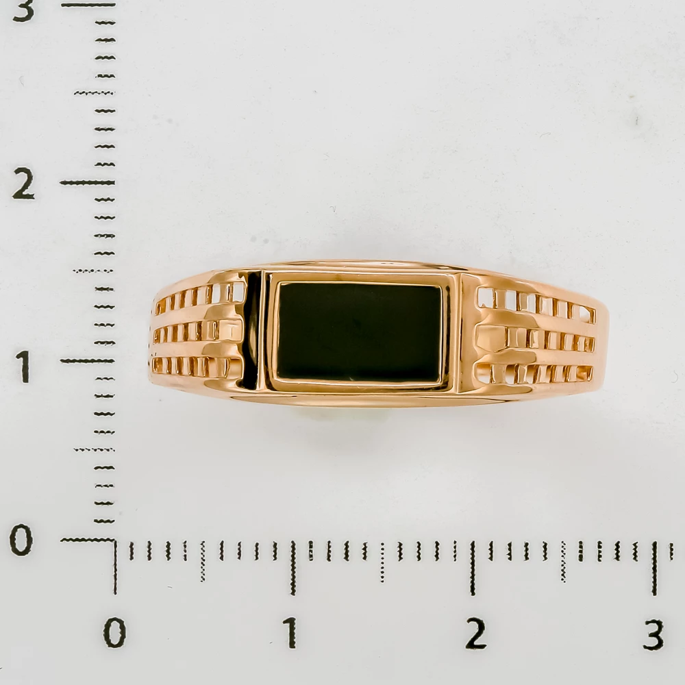 Кольцо с керамикой из красного золота 585 пробы 2