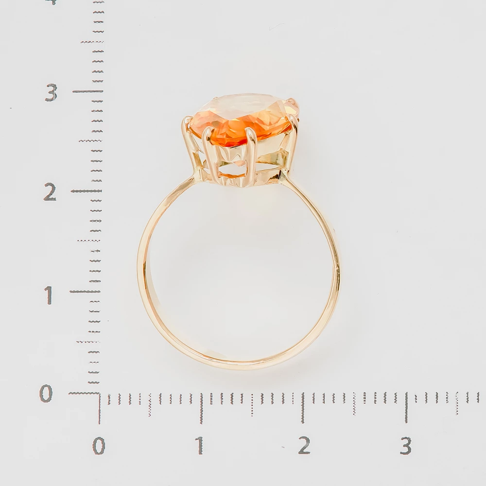 Кольцо с цитрином из желтого золота 585 пробы 3