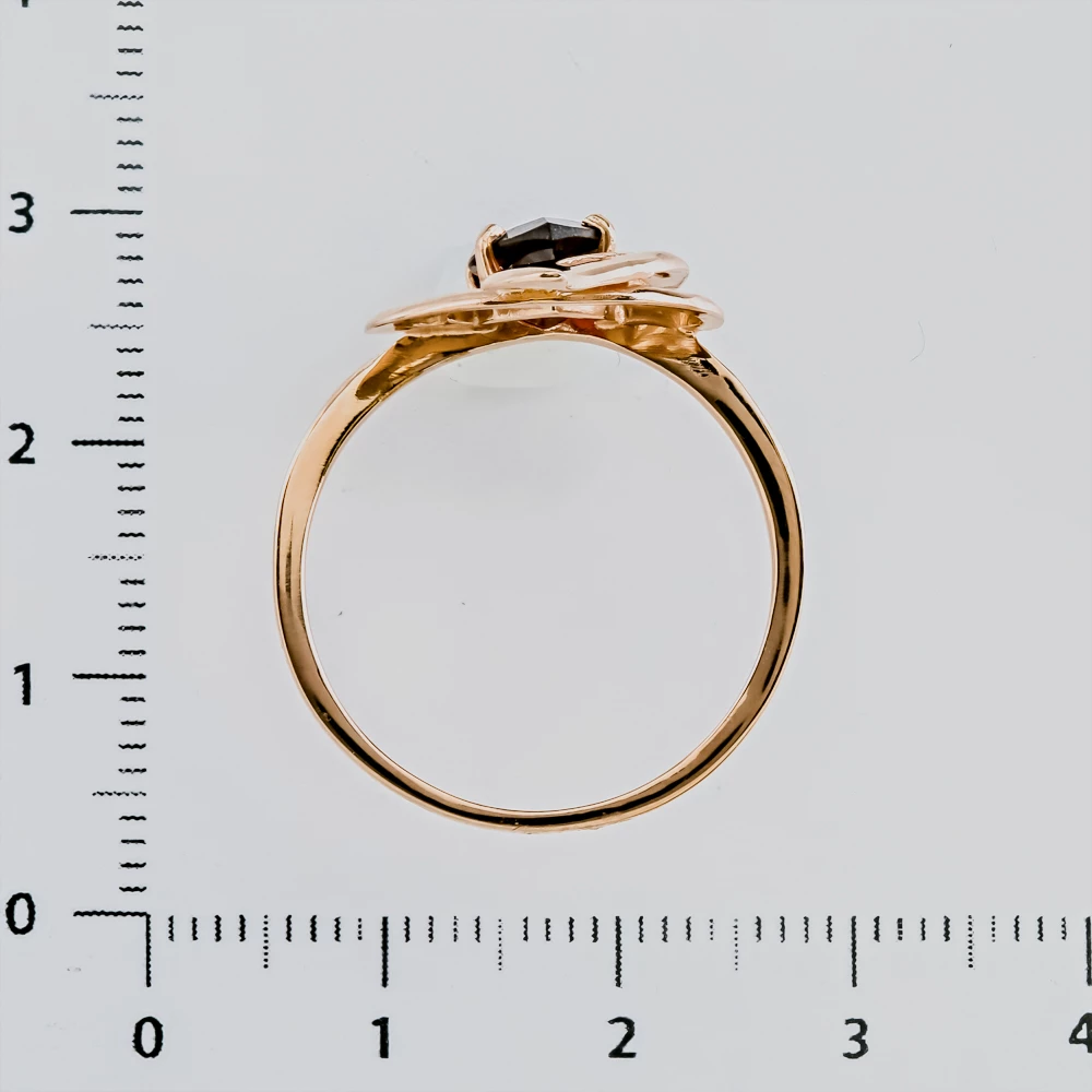 Кольцо с гранатом из красного золота 585 пробы 3
