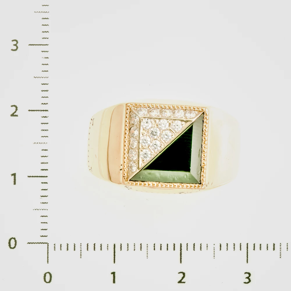 Кольцо с ониксом из красного золота 585 пробы 2
