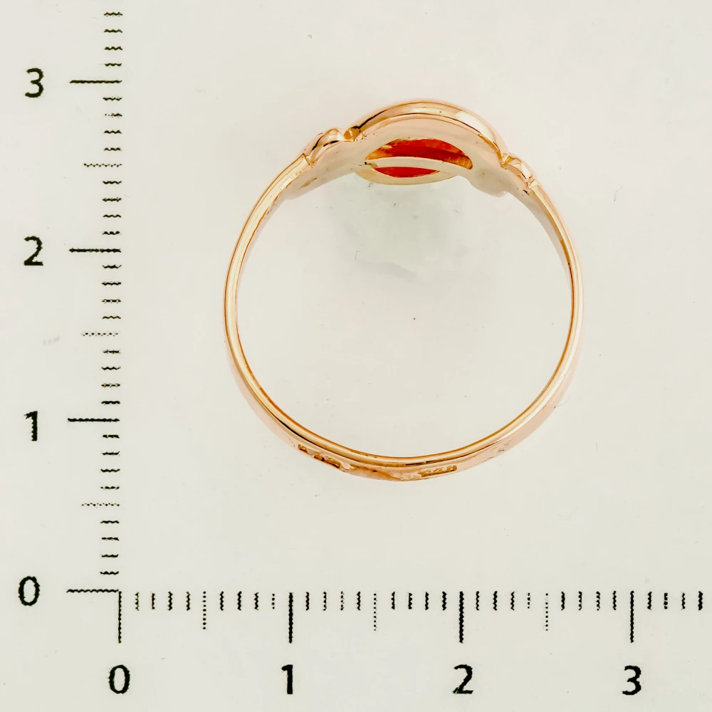 Кольцо с кораллом из красного золота 585 пробы 3