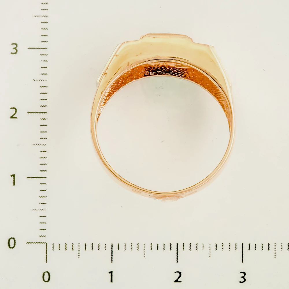 Кольцо с эмалью из красного золота 585 пробы 3