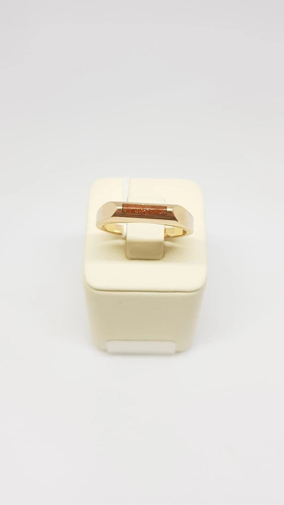 Кольцо с авантюрином из красного золота 585 пробы