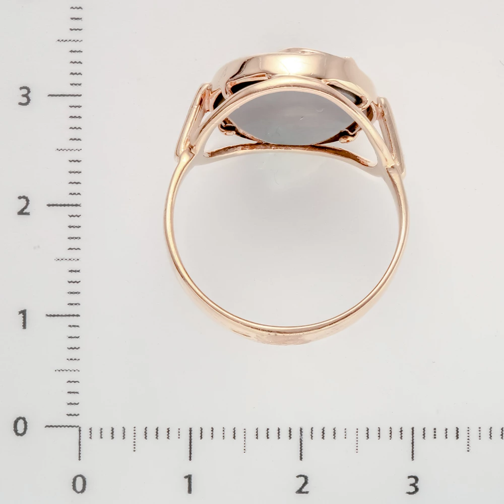 Кольцо с ониксом из красного золота 585 пробы 3