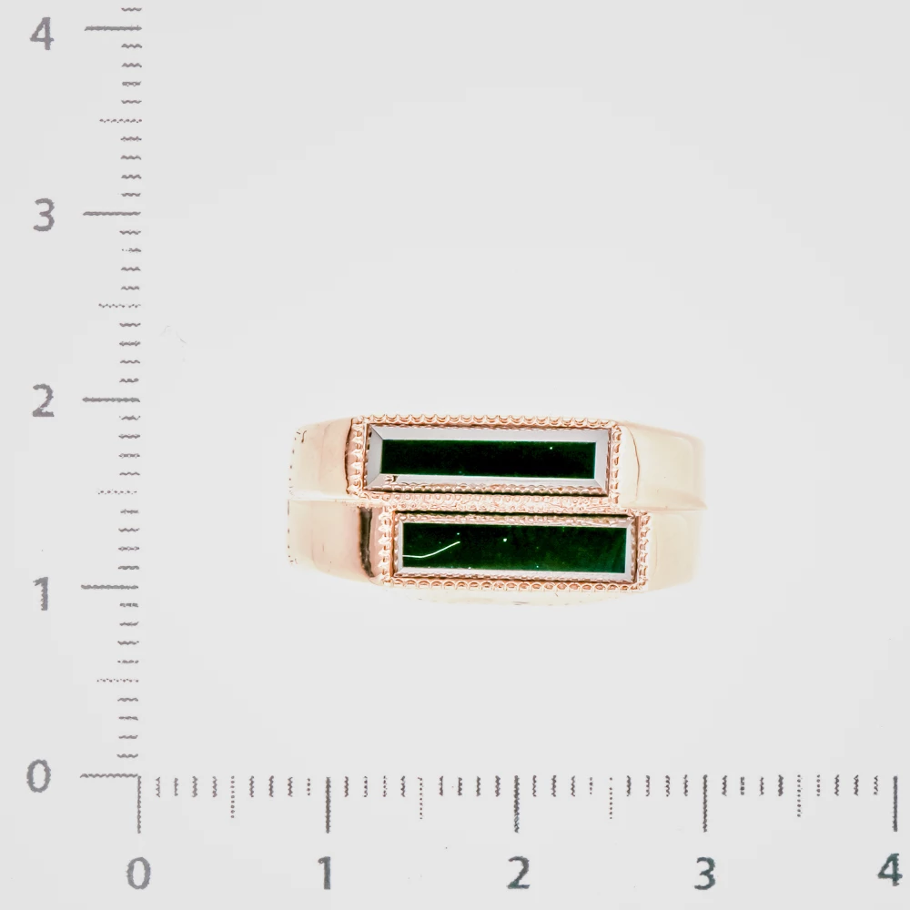 Кольцо с керамикой из красного золота 585 пробы 2