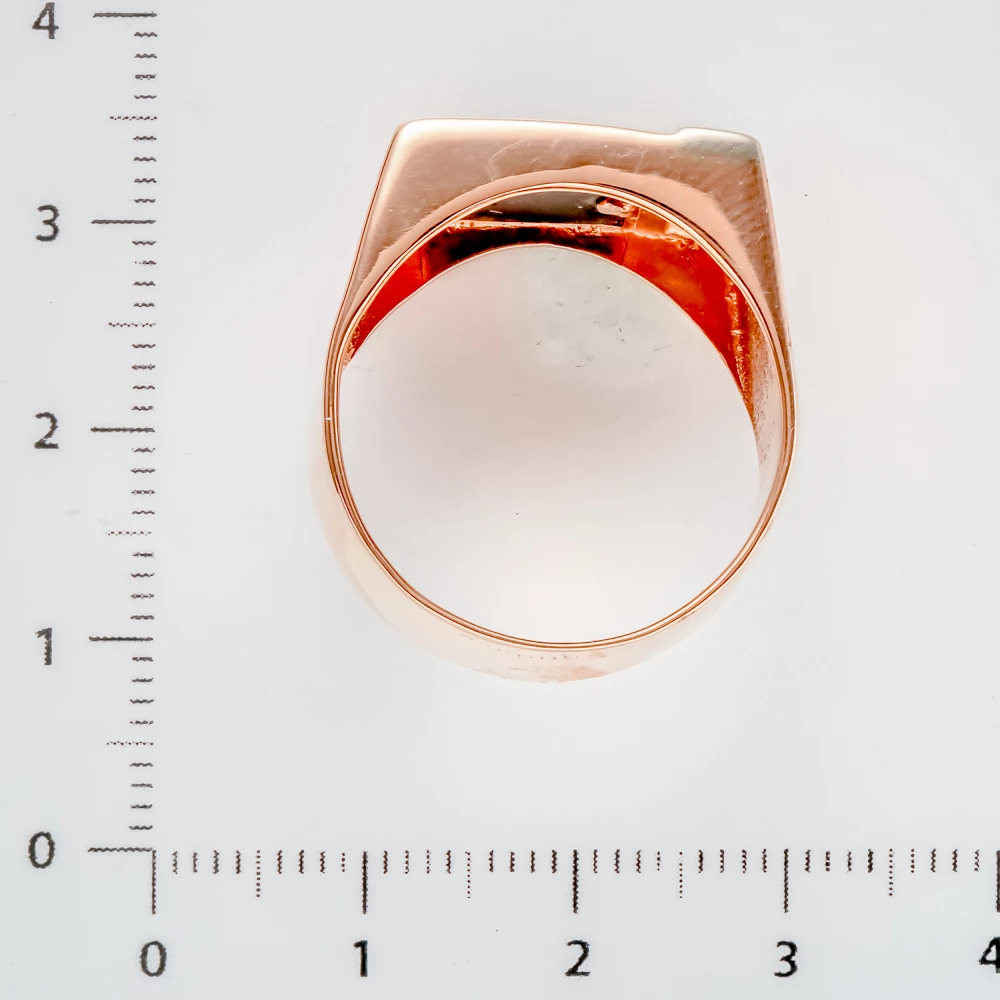 Кольцо с керамикой из красного золота 585 пробы 3
