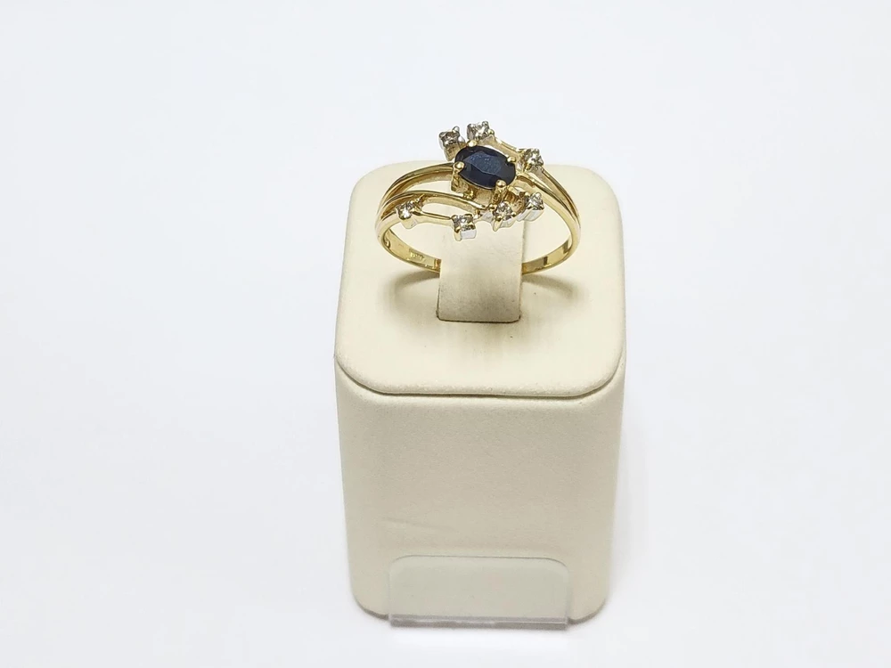 Кольцо с сапфиром из желтого золота 585 пробы 1