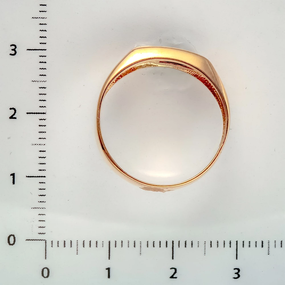Кольцо с агатом из красного золота 585 пробы 3
