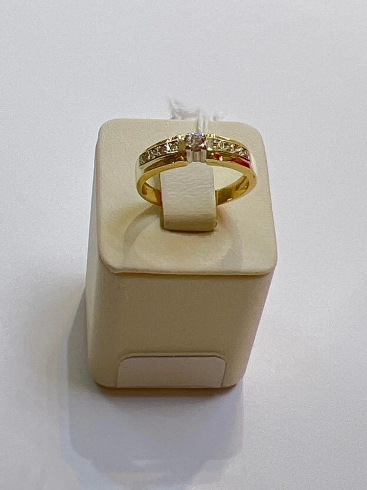 Кольцо с бриллиантом из желтого золота 585 пробы 1