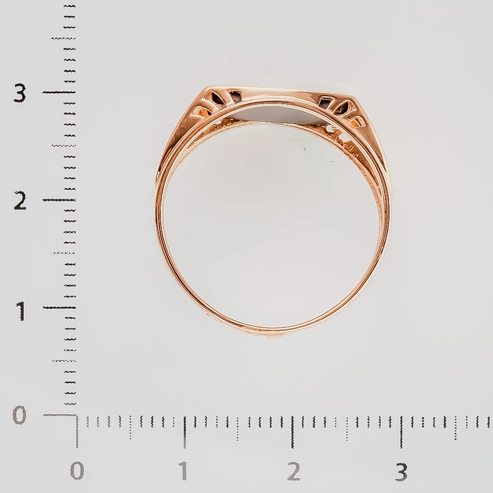 Кольцо с ониксом из красного золота 585 пробы 3