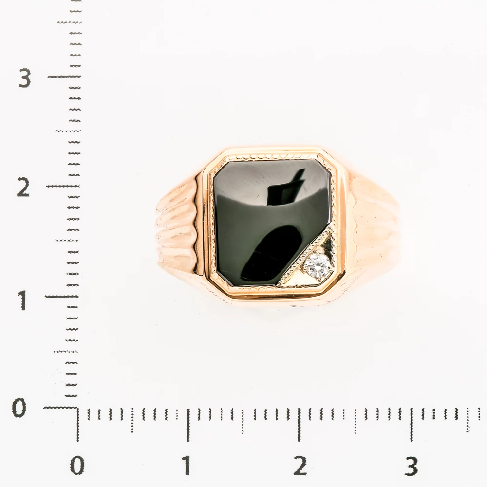 Кольцо с керамикой из красного золота 585 пробы 2