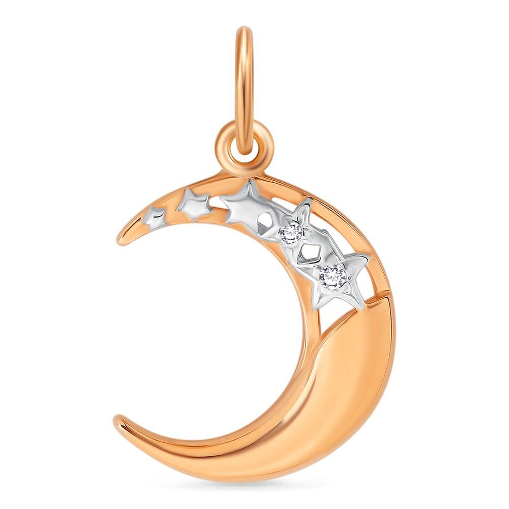 

Подвес с фианитами из красного золота 585 пробы