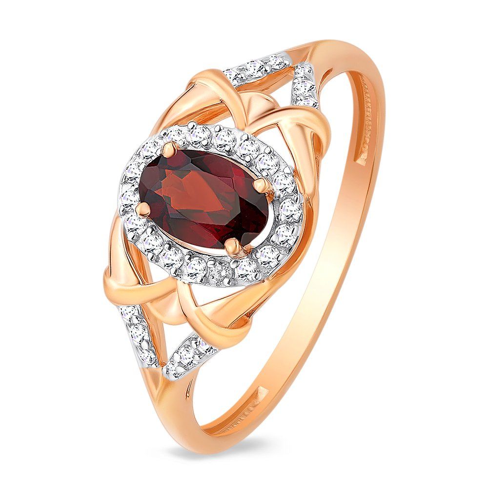 

Золотое кольцо с гранатами