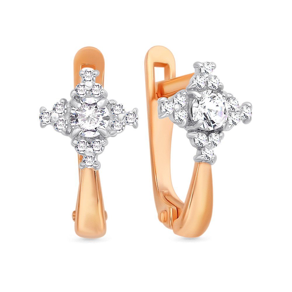 

Серьги с фианитами из красного золота 585 пробы