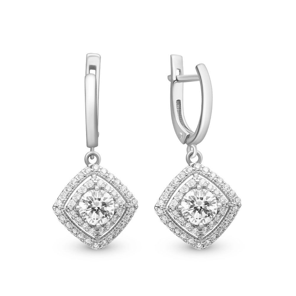 

Серебряные серьги с фианитами