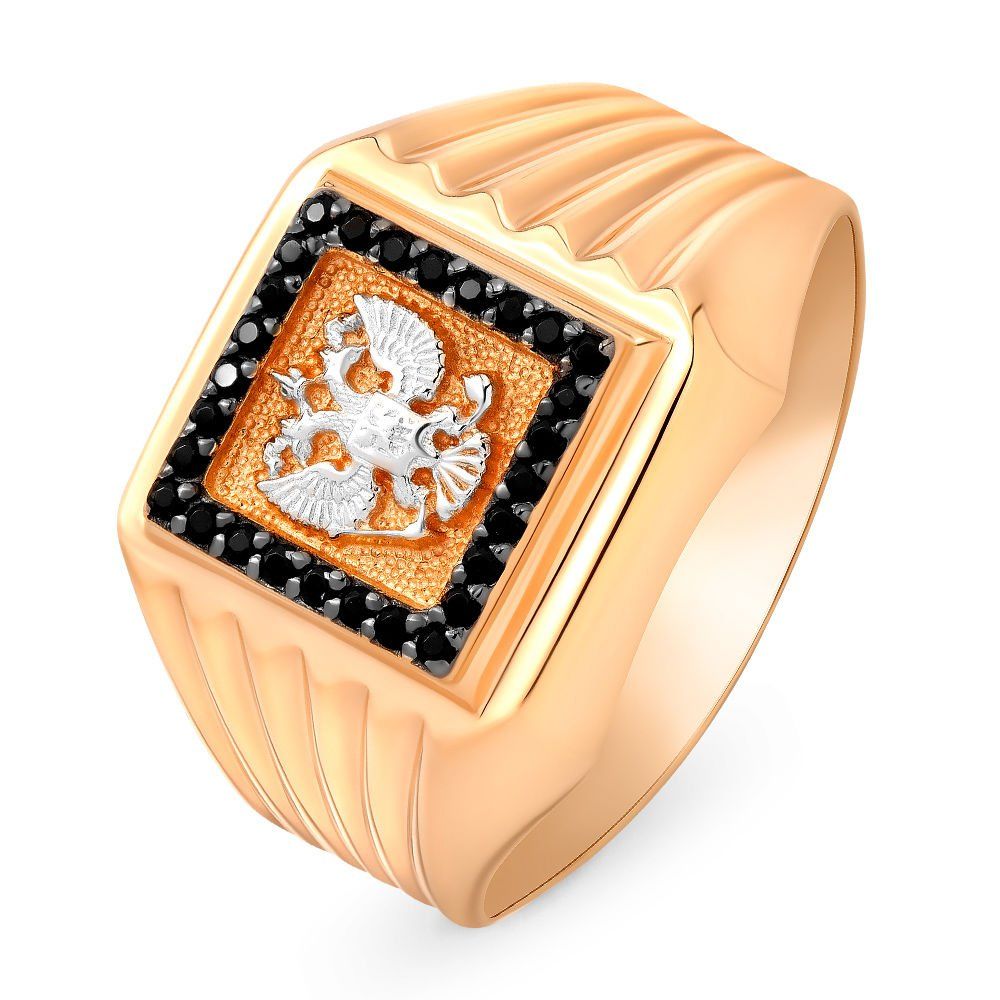 

Кольцо с фианитами из красного золота 585 пробы, размер