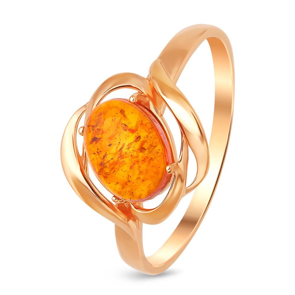 Золотое кольцо из янтаря