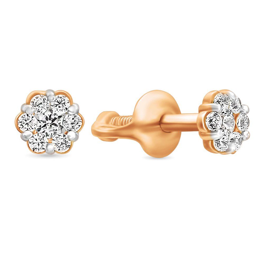 

Серьги с фианитами из красного золота 585 пробы