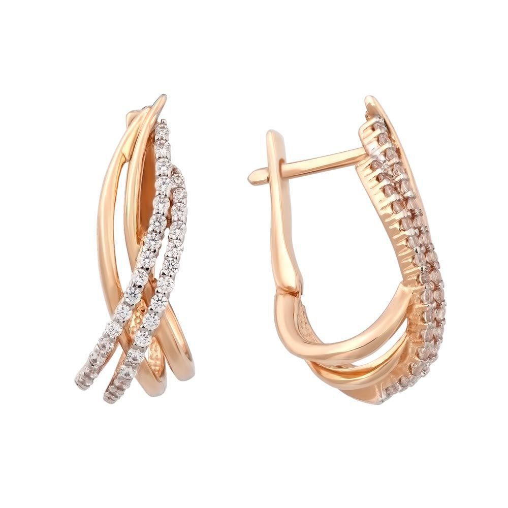 

Золотые серьги с фианитами